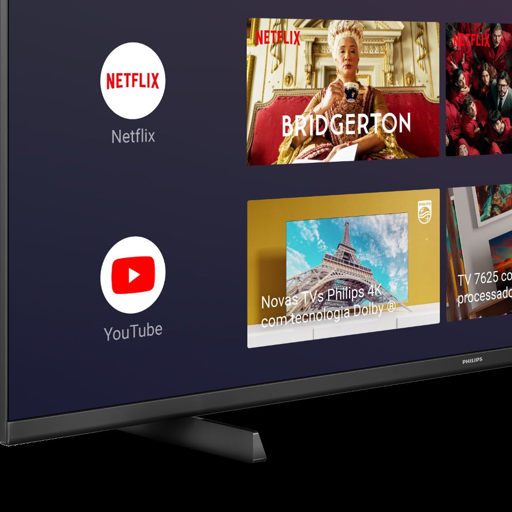 Smart TV Philips 50” LED UHD 4K 50PUG7406/78 Android TV Wi-Fi Bluetooth