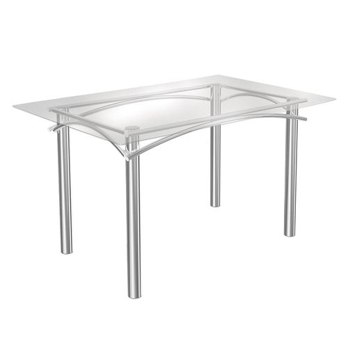 Mesa Kappesberg Elba Cromada com tampo de vidro – M004