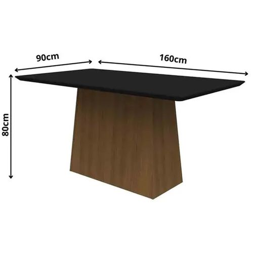 Mesa de Jantar New Ceval Bárbara 160X90 Imbuia/Preto