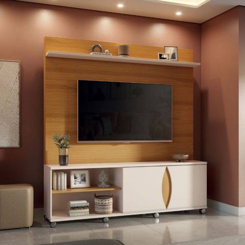 Estante Home HB Móveis Luxor para TV até 65" - Cinamomo/Off-White