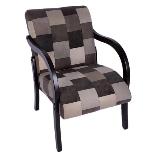 Cadeira Master Fenix Patchwork 1 Lugar - Marrom Bege e Preto