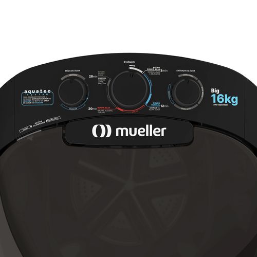 Lavadora de Roupa Mueller Semi Automática Big 16 Kg - Preta