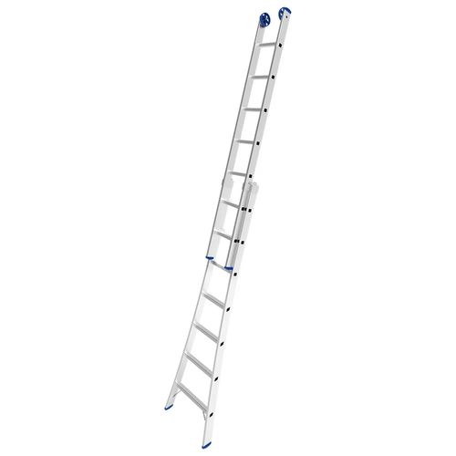 Escada Mor Extensível 2x7 com 14 degraus de alumínio