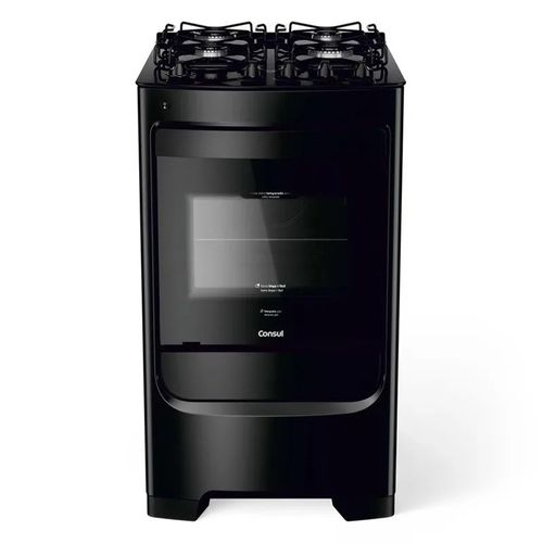 Fogão Consul 4 bocas com Acendimento Automático e Mesa de Vidro CFO4VBEUNA – Preto