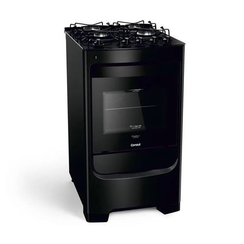 Fogão Consul 4 bocas com Acendimento Automático e Mesa de Vidro CFO4VBEUNA – Preto