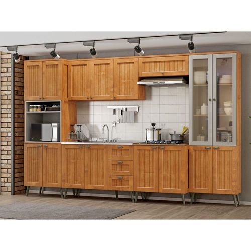 Cozinha Modulada Completa Cavazotto Versalles Madeira 6 peças - Freijó