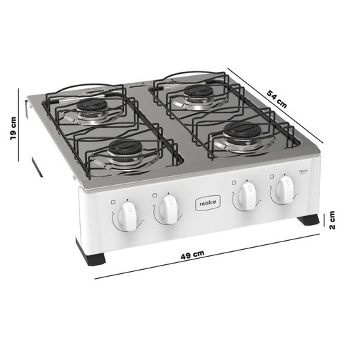 Fogão de Mesa Realce Apolo 4 Bocas - Branco