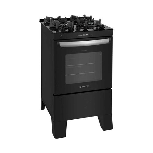 Fogão Atlas Agile Up Glass 4 Bocas Mesa de Vidro - Preto