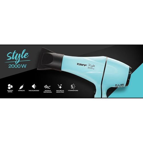 Secador de cabelo Taiff Style Profissional 2000W - Azul Tiffany