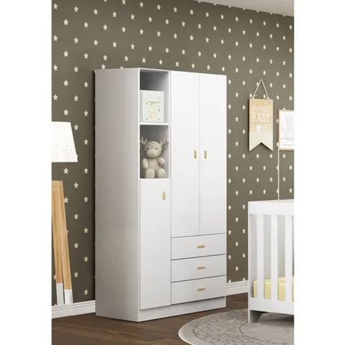Roupeiro D' Itália BB-322 3 Portas e 3 Gavetas - Branco