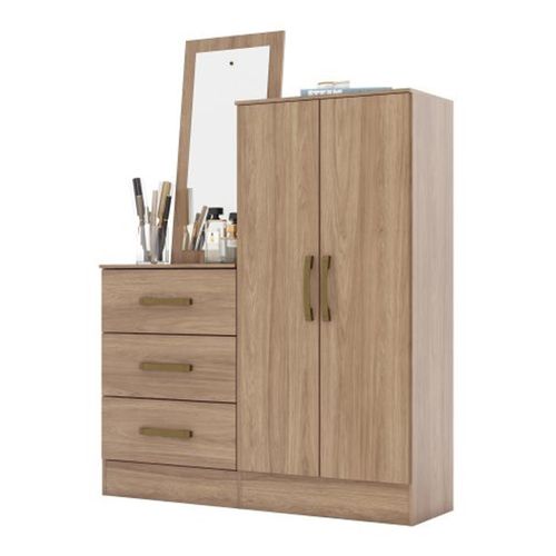 Cômoda Henn Briz B700-198 Multiuso com Espelho 02 Portas e 03 Gavetas - Jequitibá