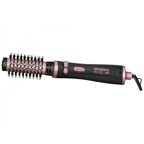 Escova Secadora Rotativa Mondial Black Rose ERB-01 3 em 1 Tourmaline Íon 1200W - Bivolt