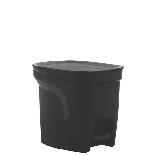 Lixeira Tramontina Compact 7L Polipropileno Preto com Pedal e Haste em Aço Galvanizado