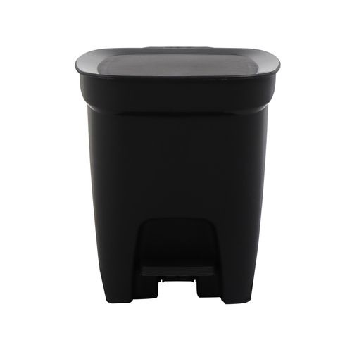 Lixeira Tramontina Compact 7L Polipropileno Preto com Pedal e Haste em Aço Galvanizado