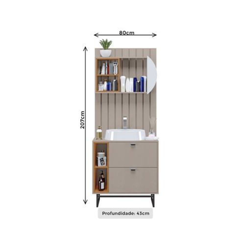 Balcão Balcony Kit 227 Galiti Connect com Pés 65cm