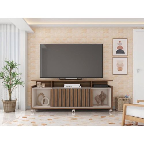 Rack com Painel Oasis 1.6 Caemmun - Nogueira/Off White