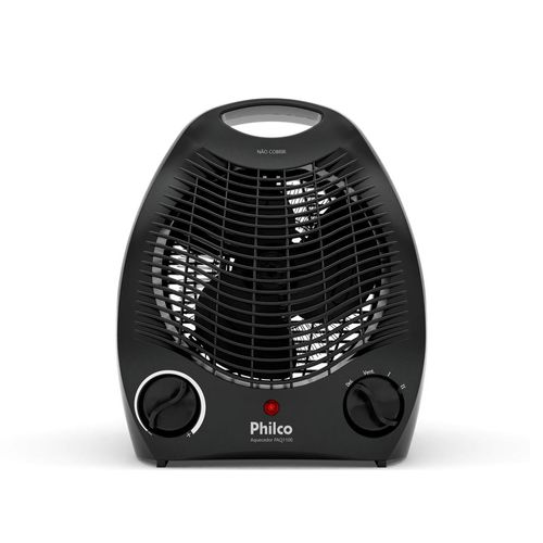 Aquecedor Philco 2 em 1 com vento PAQ1100 3 níveis - Preto