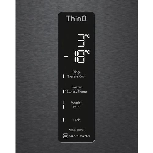 Geladeira LG B569NQL Frost Free Inverter 451L Inverse - Black Inox