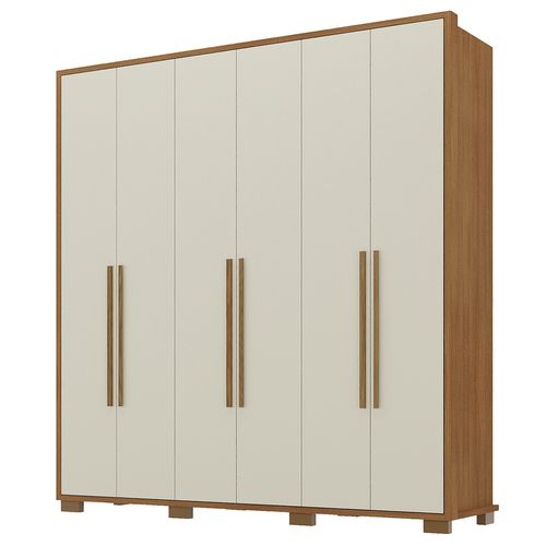 Roupeiro Rodial 51GR6370 6 Portas e 3 Gavetas - Cinaomo/Off White