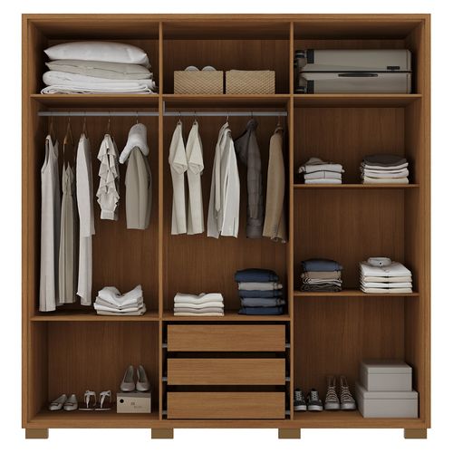 Roupeiro Rodial 51GR6370 6 Portas e 3 Gavetas - Cinaomo/Off White