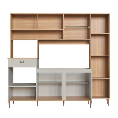 Cozinha Compacta Delmarco Conjunto Karina 6 Portas e 1 Gavetas - Freijó / Arenas