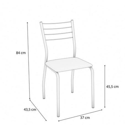 Cadeira Kappesberg Malta de Metal com Estofado CMC140PRF-110 - Preto Fosco