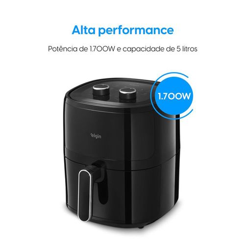 Fritadeira Elgin Space Fryer Sem Óleo 5 Litros - Preta