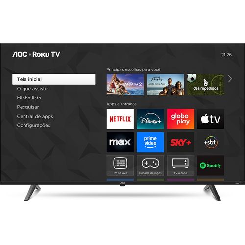 Smart TV Led AOC 50" 4K com Roku Quad Core 50U7045/78G