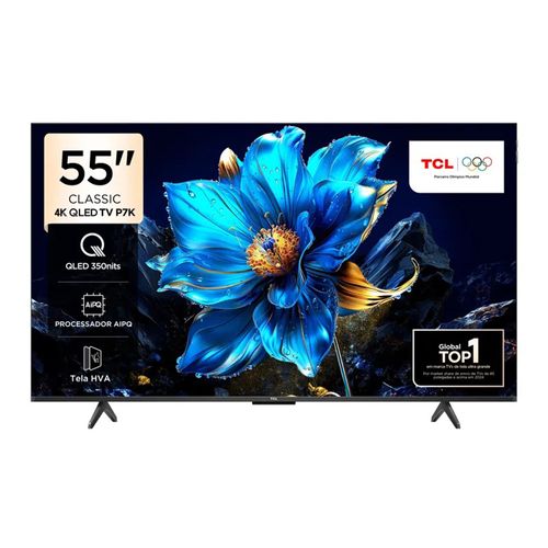 Smart TV QLED TCL 55" 4K com Google TV 55P7K