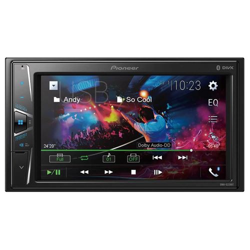 Autorádio Pioneer DMHG228BT 6,2" Conexão USB e Bluetooth - Preto
