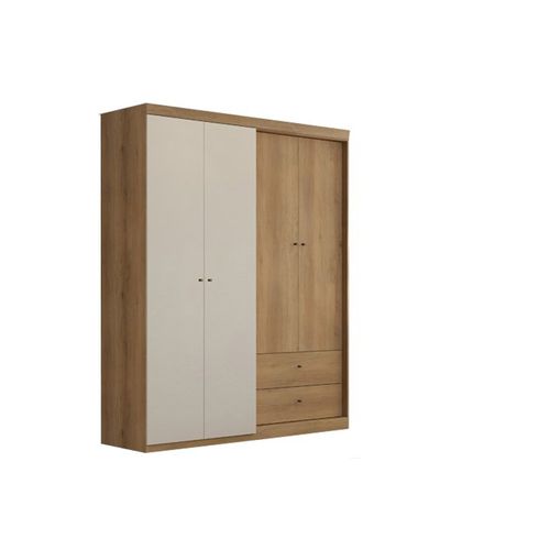 Roupeiro THB Star com 4 Portas e 2 Gavetas - Cappucino / Off White