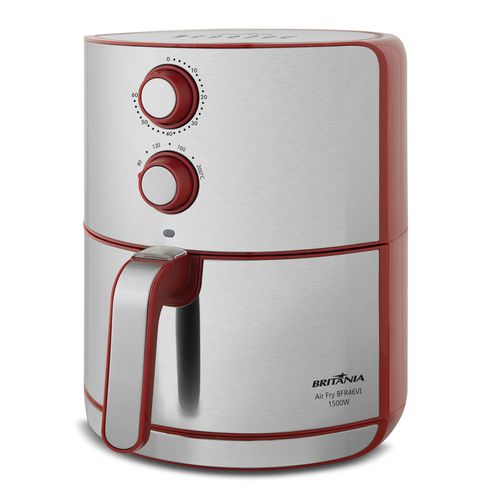 Fritadeira Air Fry Britânia Antiaderente 4,6L BFR46VI - Vermelho/Inox