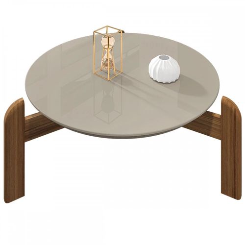 Mesa de Centro Casa d Lizz - Off White/Cedro