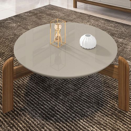 Mesa de Centro Casa d Lizz - Off White/Cedro