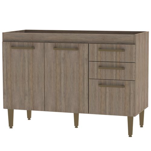 Balcão de Pia Jaeli Bela G101 com 3 Portas 2 Gavetas 120cm - Cartagena