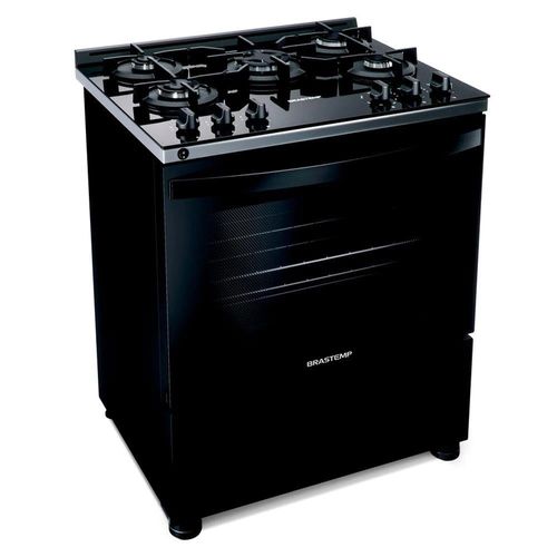 Fogão Brastemp 5 bocas Mesa de Vidro BFS5VC - Preto