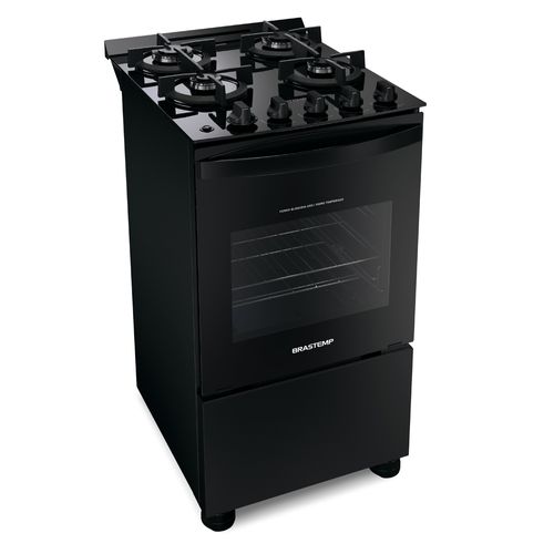 Fogão Brastemp 4 Bocas Mesa de Vidro BFO4VAEUNA - Preto