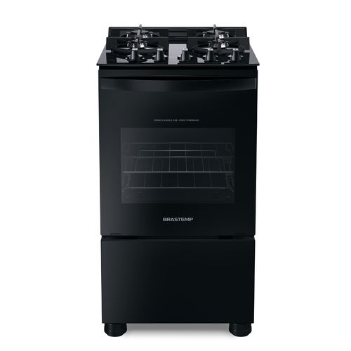 Fogão Brastemp 4 Bocas Mesa de Vidro BFO4VAEUNA - Preto