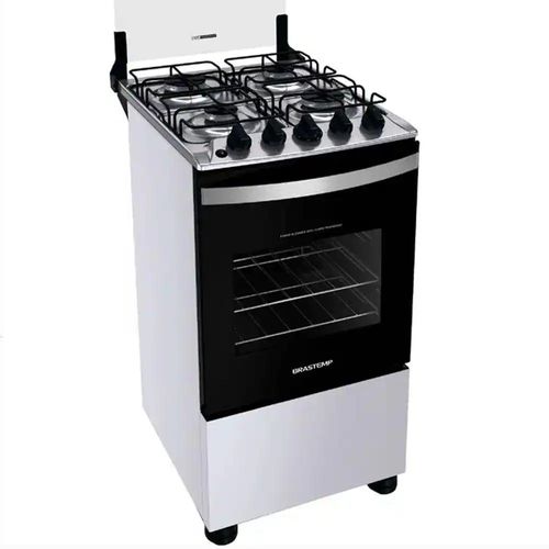 Fogão Brastemp 4 Bocas Inox  Forno 61L  BRO4NBBUNA - Branco