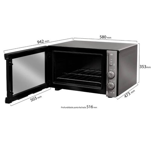 Forno Elétrico Mueller MFB50F Espelhado 50 Litros - Cinza