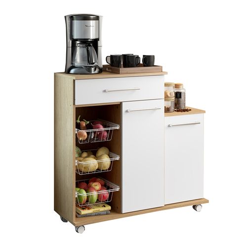 Fruteira Ditalia MF185 com 2 Portas 1 Gaveta e 3 Cestos – CVC/Branca