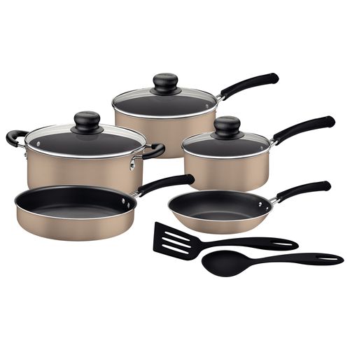 Conjunto de Panelas Tramontina 7 Peças Simple Cooking Alumínio Antiaderente - Champagne