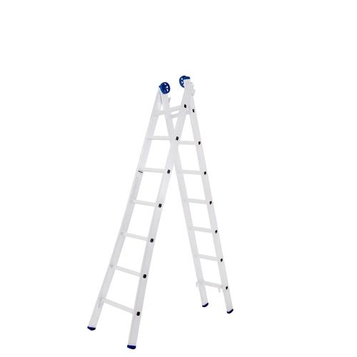 Escada Mor Extensível 2x7 com 14 degraus de alumínio