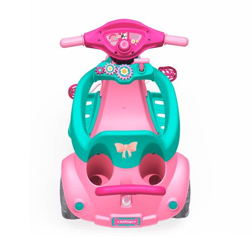 Triciclo Infantil Xalingo Pink Race 3 em 1 com Empurrador - Rosa