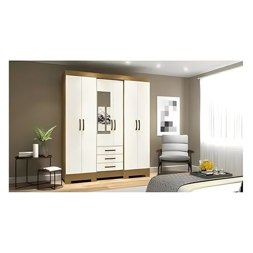 Roupeiro Henn Briz B23-127 6 Portas e 3 Gavetas -  Nature/Off White