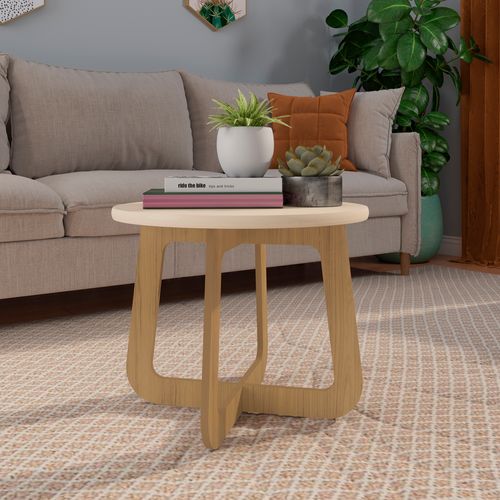 Mesa de Centro Artely Jasmin - Carvalho/Off White