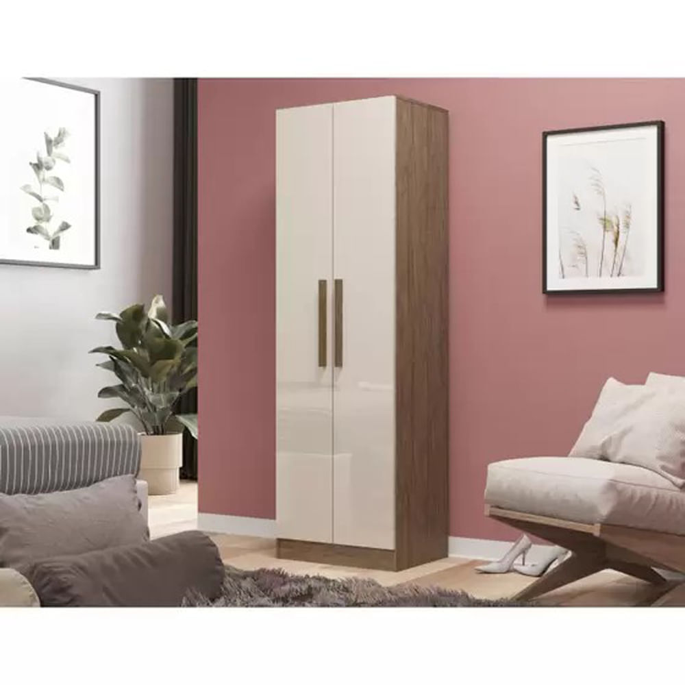 Roupeiro Multiuso Decibal RP1206 - Wood/Cristalo