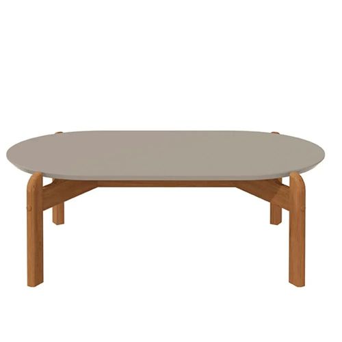 Mesa de Centro Casa d Lizz Oblonga - Off White/Cedro