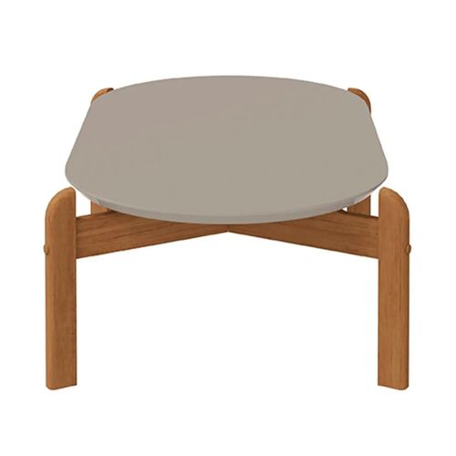 Mesa de Centro Casa d Lizz Oblonga - Off White/Cedro