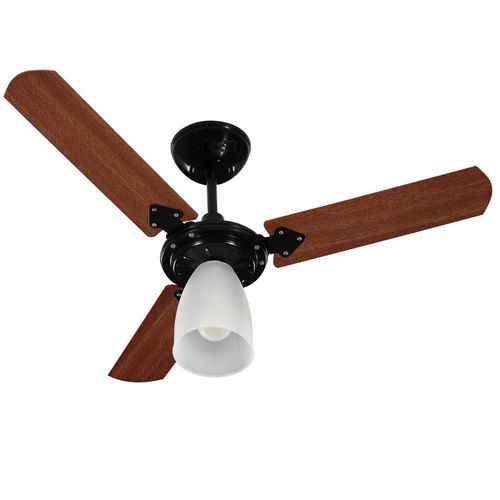 Ventilador de teto Tron Marbela com 3 pás – Mogno/Preto